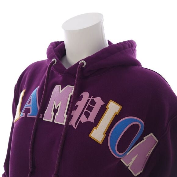 Champion Reverse Weave Purple Hooded Cropped Sweatshirt Womens XS - Picture 8 of 12